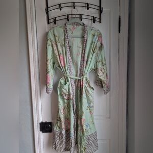 Light Cotton Robe, One Size, Floral Print